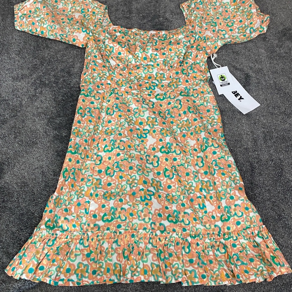 Obey Cleo Floral Mini Dress with Puff Sleeves - Picture 3 of 8